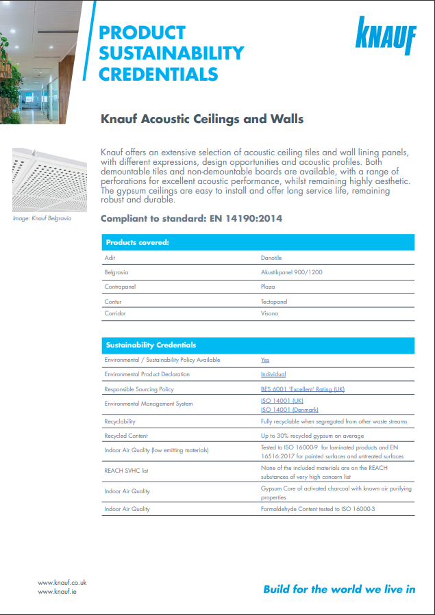 Knauf Acoustic Ceilings PSC 2022v1.1