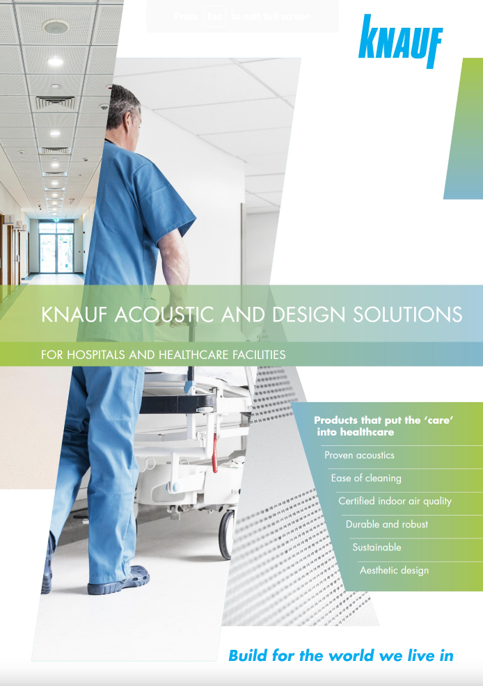 Knauf Acoustic and Design Solutions for Healthcare Brochure Cover